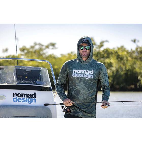 Nomad Men’s Hooded Fishing Shirt, Camo, bcf_hi-res