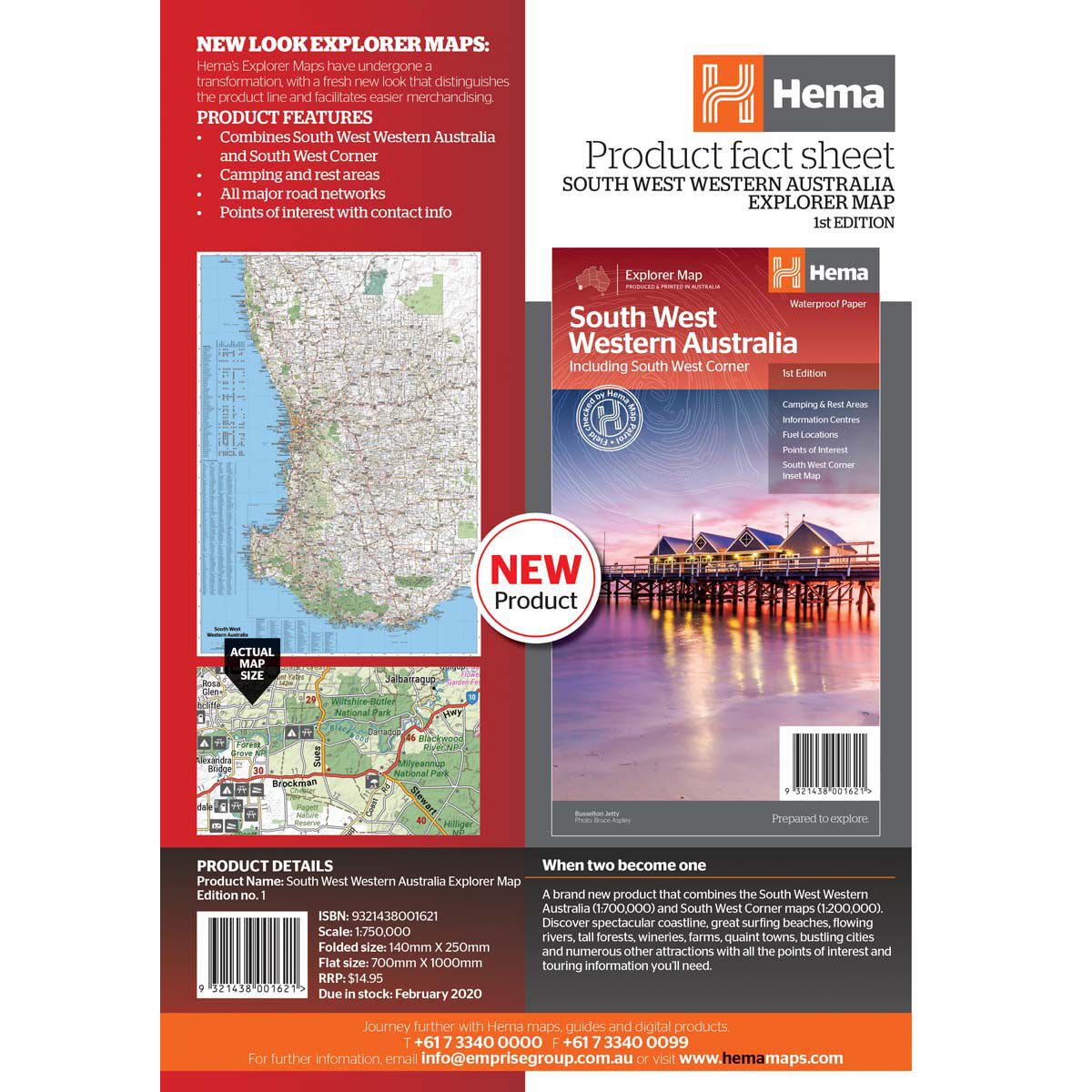 Hema South West Western Australia Map (1st Edition), , bcf_hi-res