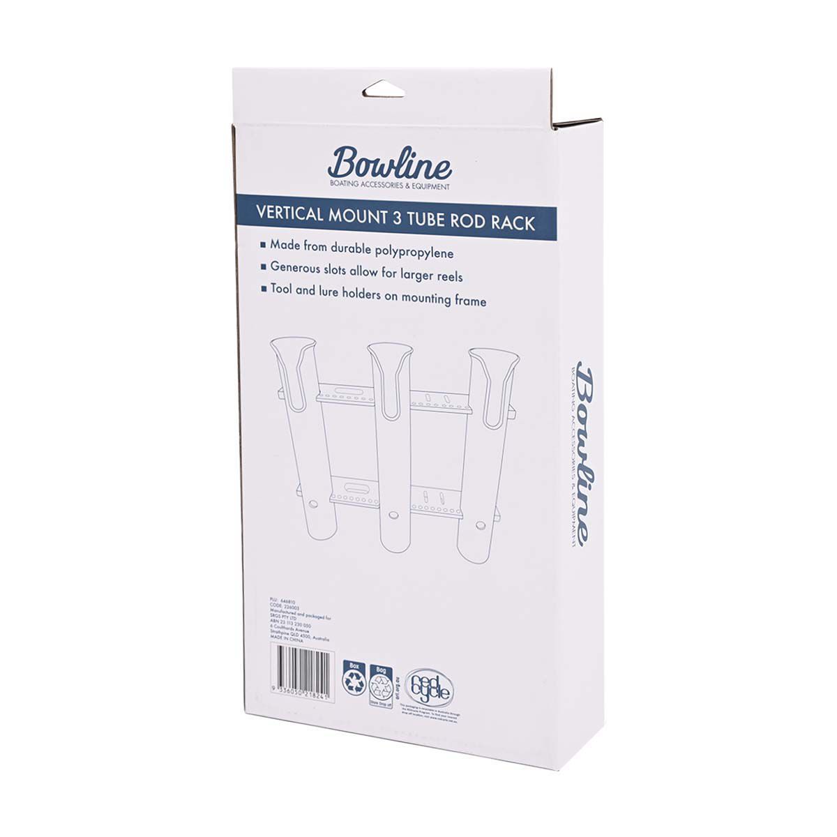 Bowline Black 3 Rod Holder tube rack BCF