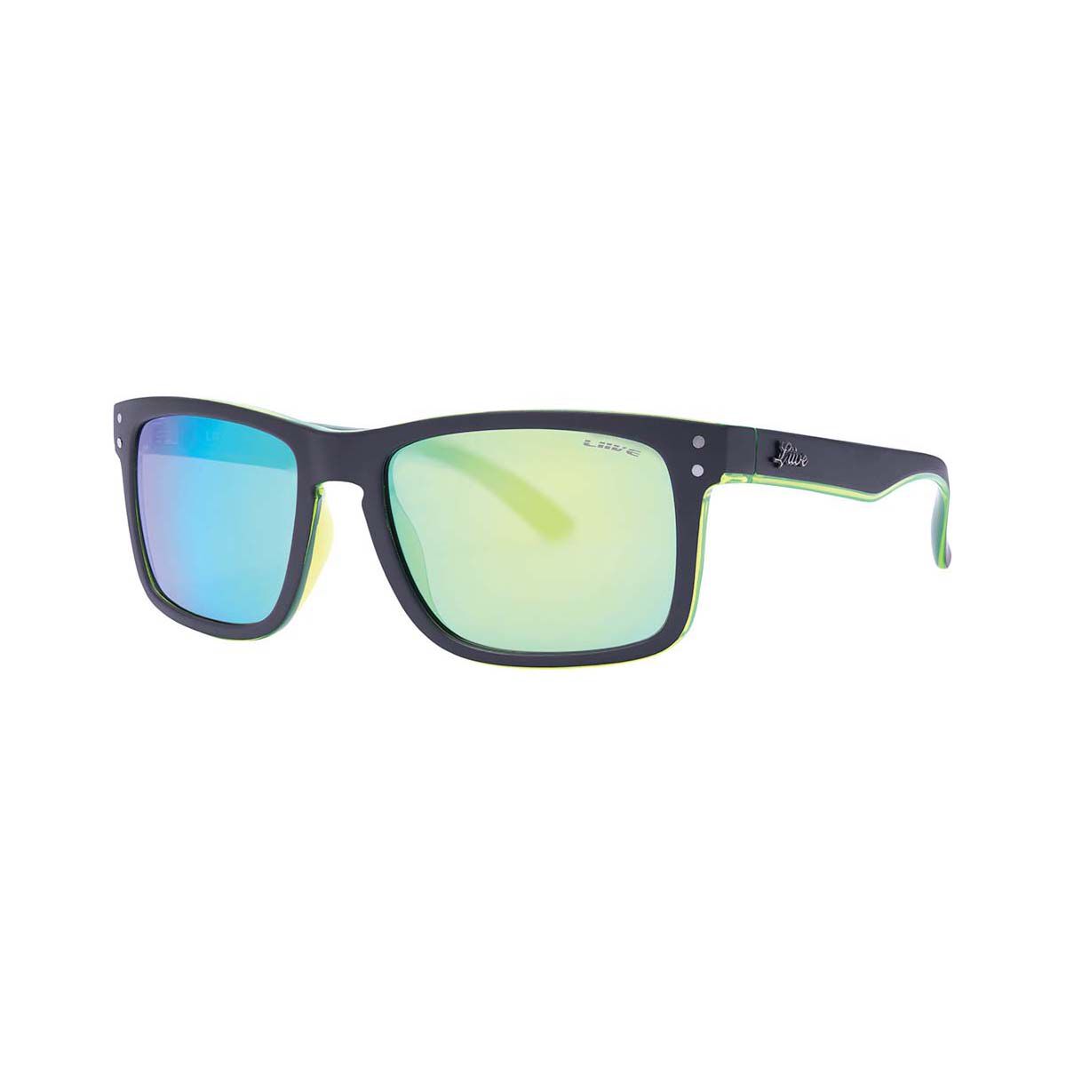 Liive Men&rsquo;s Cheap Thrill Sunglasses Matt Black with Green Lens, , bcf_hi-res