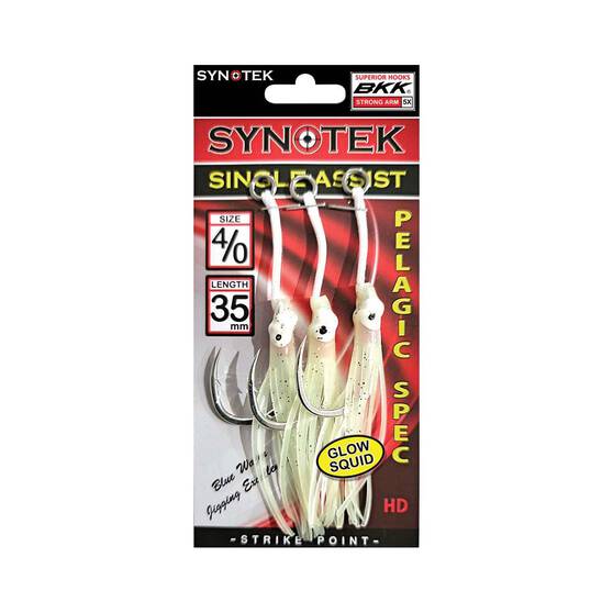 Synotek Single Assist Hooks 4/0 Full Glow BCF