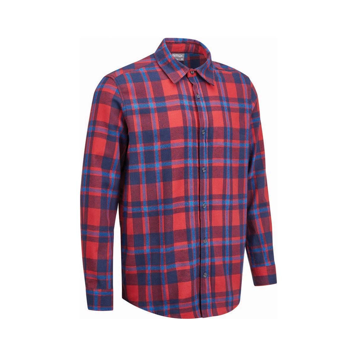 OUTRAK Unisex Flannel Shirt Red Check L, Red Check, bcf_hi-res