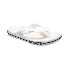 Crocs Unisex Bayaband Thongs, White/Navy, bcf_hi-res