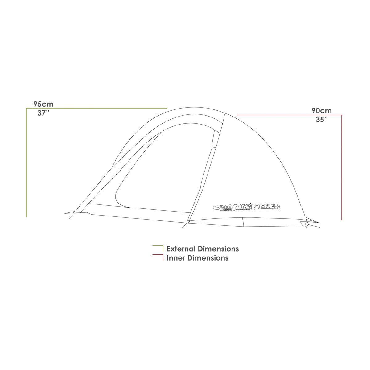 Zempire Mono 1 Person Hiking Tent, , bcf_hi-res