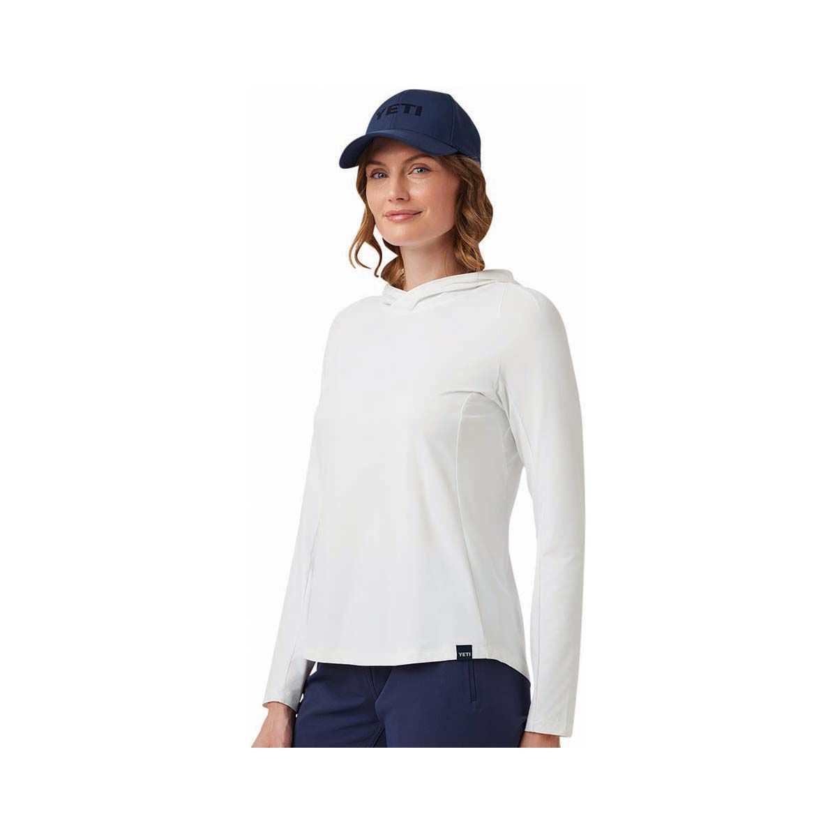 YETI&reg; Women&rsquo;s Hooded Ultra Lightweight Sunshirt, White, bcf_hi-res