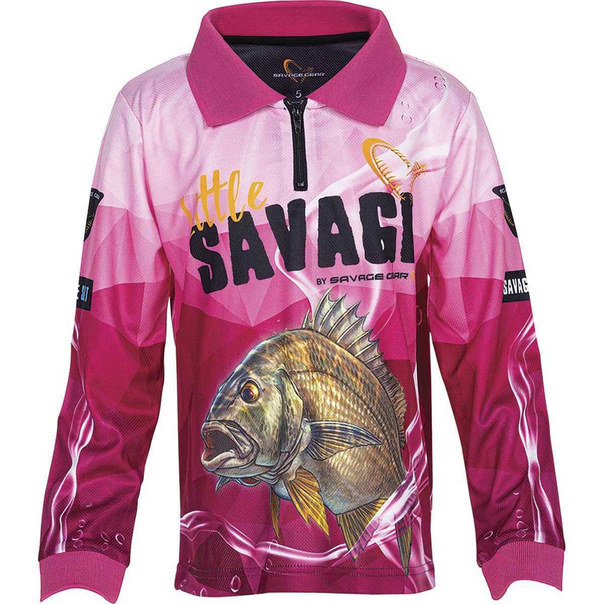 Savage Gear Kids' Little Savage Fishing Shirt, Pink, bcf_hi-res