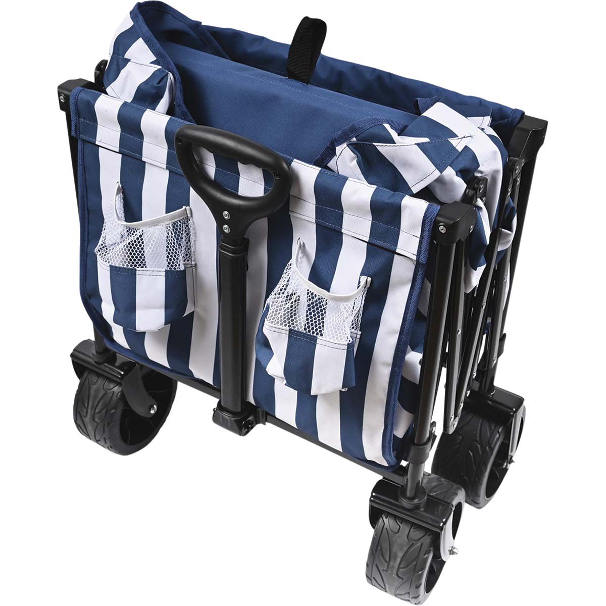 Wanderer Flat Fold Beach Cart 100kg Nautical Stripe, , bcf_hi-res