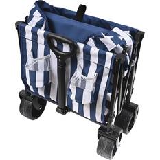 Wanderer Flat Fold Beach Cart 100kg Nautical Stripe, , bcf_hi-res