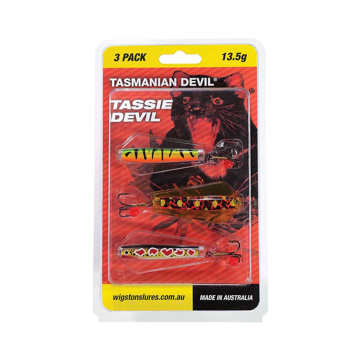 Wigston Tassie Devil Hard Body Lure 13.5G 3 Pack, , bcf_hi-res