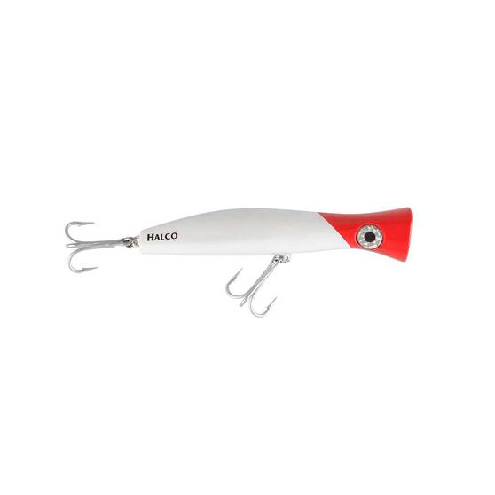 Halco Roosta Popper Surface Lure 195mm White Red Head, White Red Head, bcf_hi-res