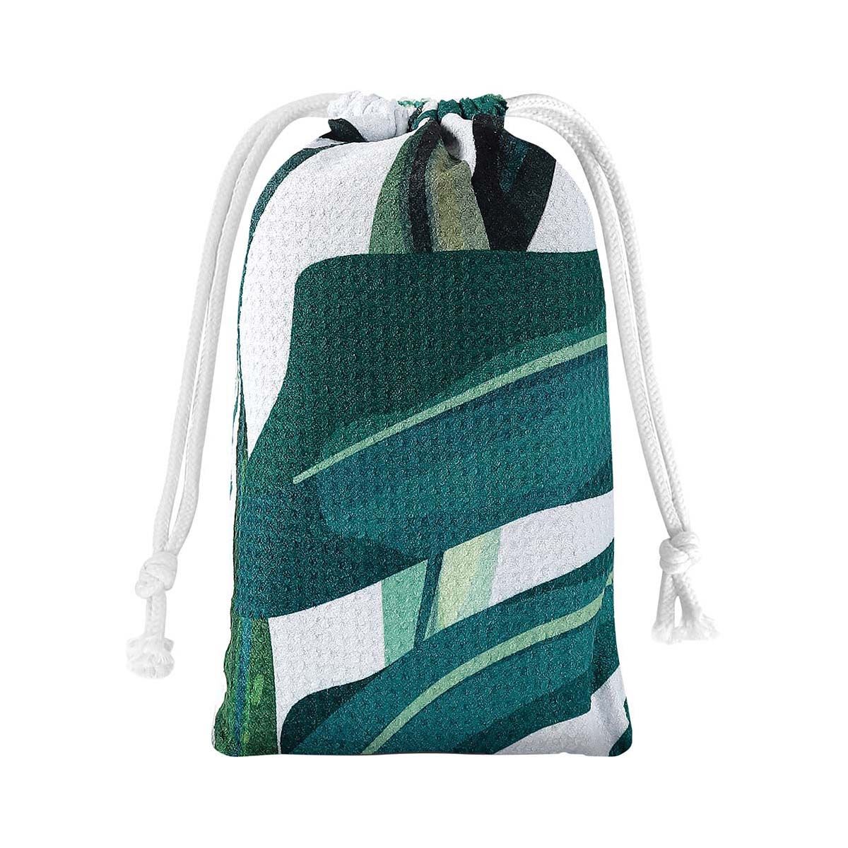 BCF Packable Towel Navy Leaf, , bcf_hi-res