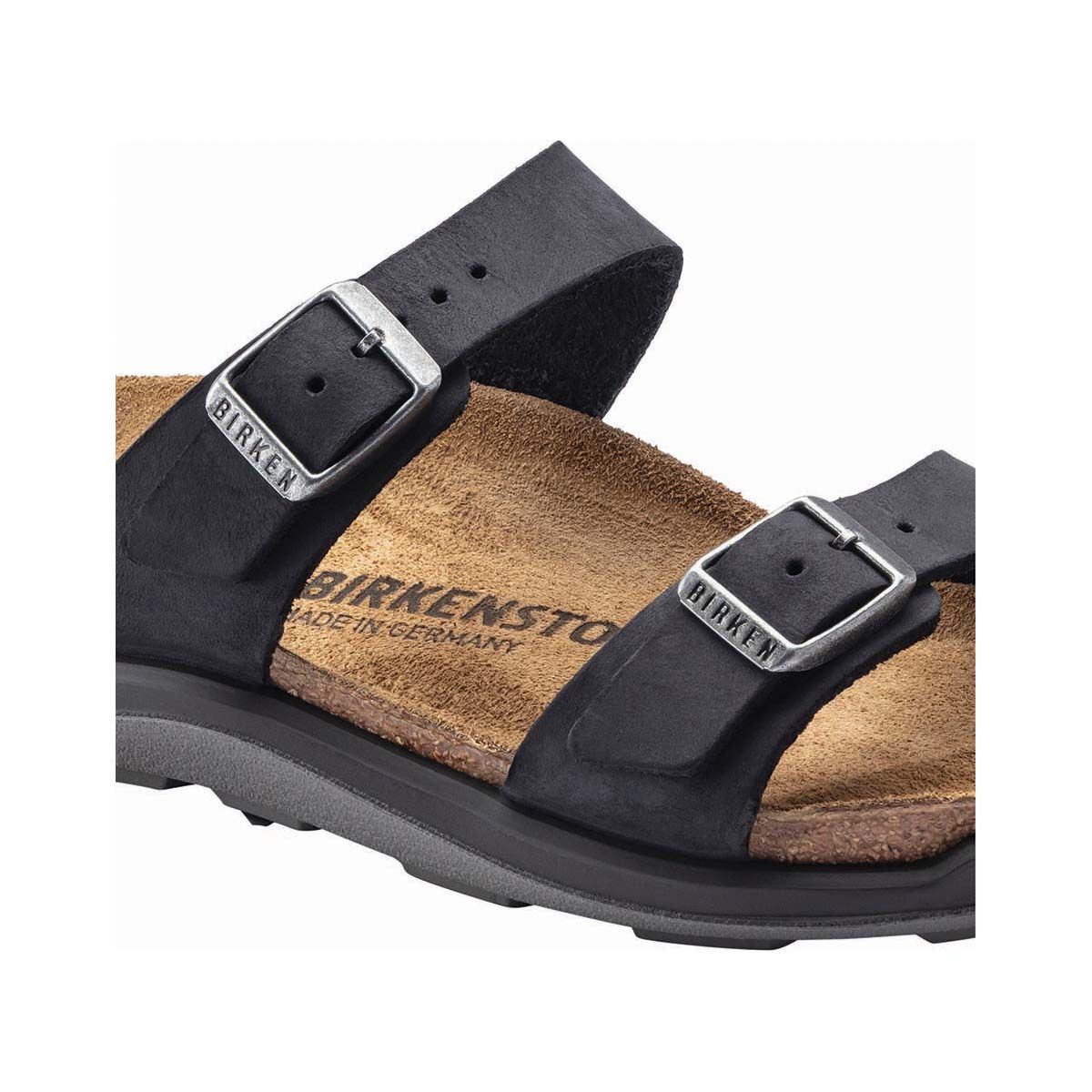 Birkenstock Women&rsquo;s Sierra Narrow Cross Town Oiled Leather Sandals, Black, bcf_hi-res