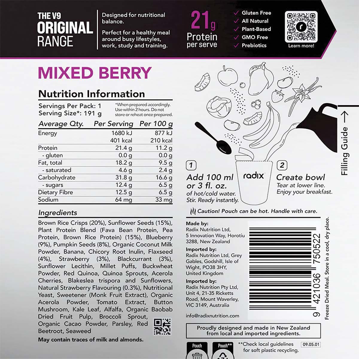 Radix Nutrition Freeze Dried Mixed Berry Original 400kcal, , bcf_hi-res