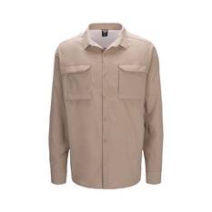 Macpac Men's brrr° UPF Long Sleeve Shirt Beige S, Beige, bcf_hi-res