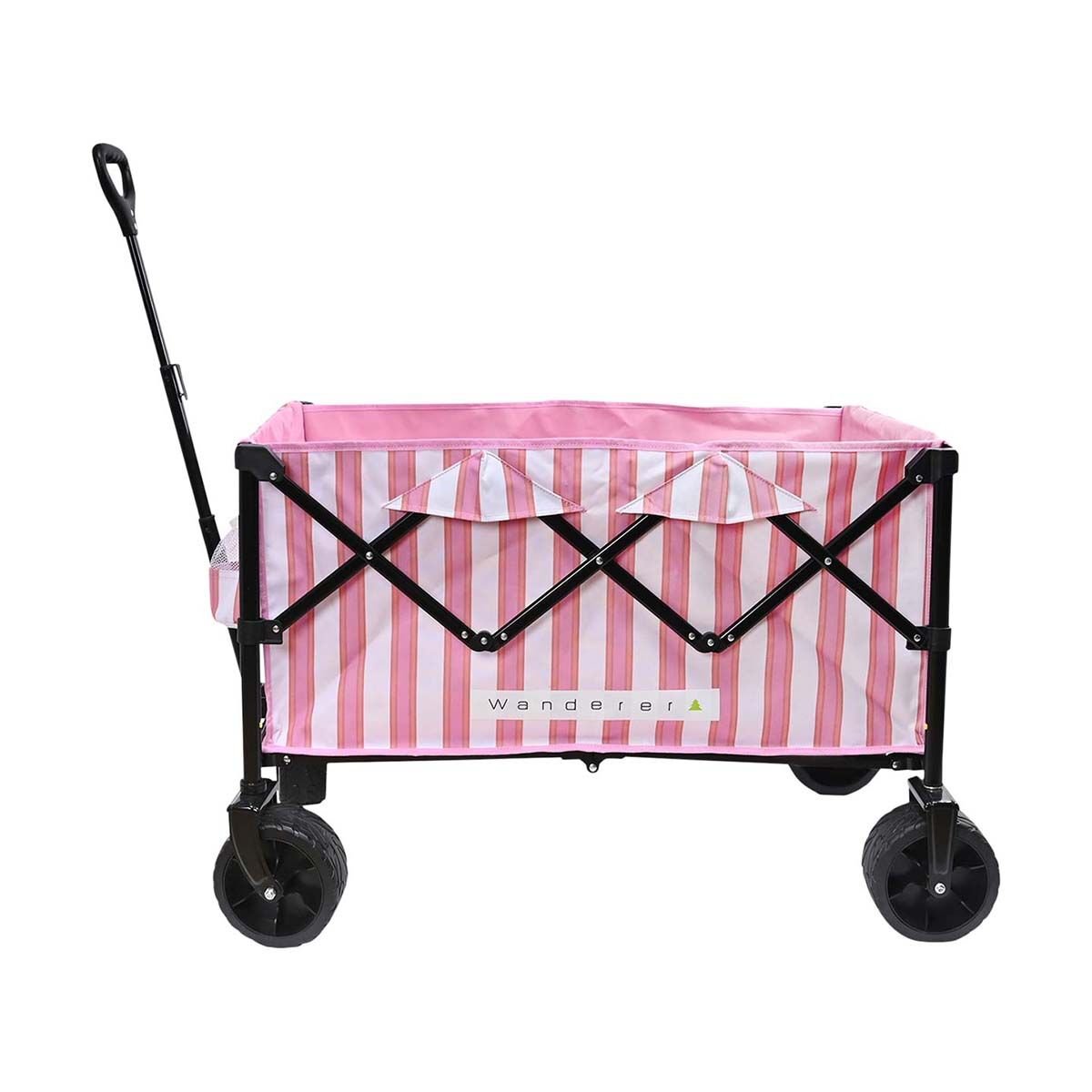Wanderer Flat Fold Beach Cart 100kg Pink Stripe, , bcf_hi-res