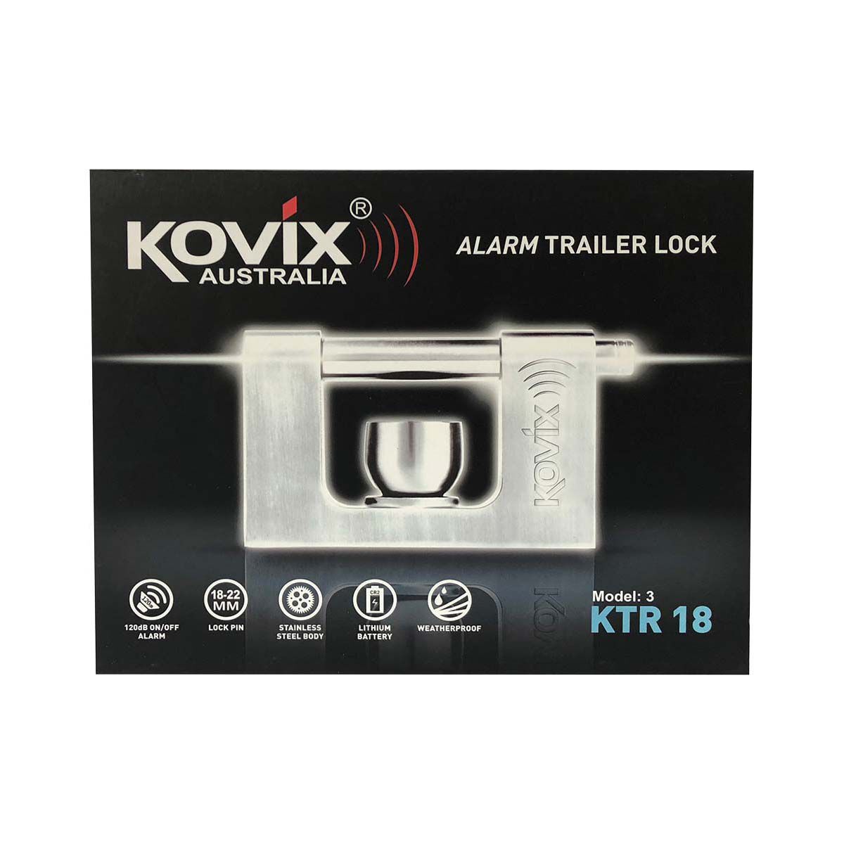 Kovix Alarmed Trailer Coupling Lock KTR18 BCF