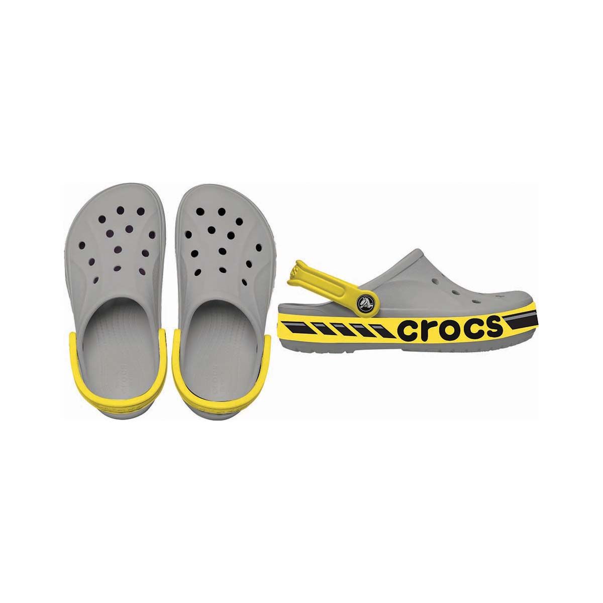 Crocs Kids' Bayaband Racer Band Clogs Light Grey C11, Light Grey, bcf_hi-res