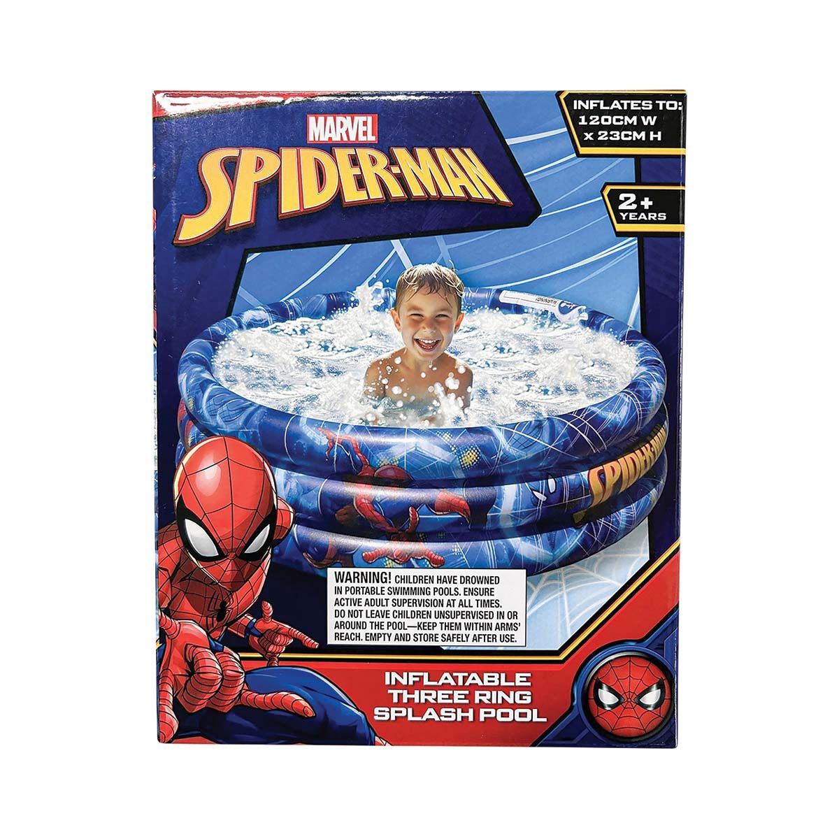 Spiderman 3 Ring 1.2m Inflatable Splash Pool, , bcf_hi-res