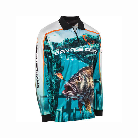 Savage Gear Men's Bream Fishing Shirt Blue M, Blue, bcf_hi-res
