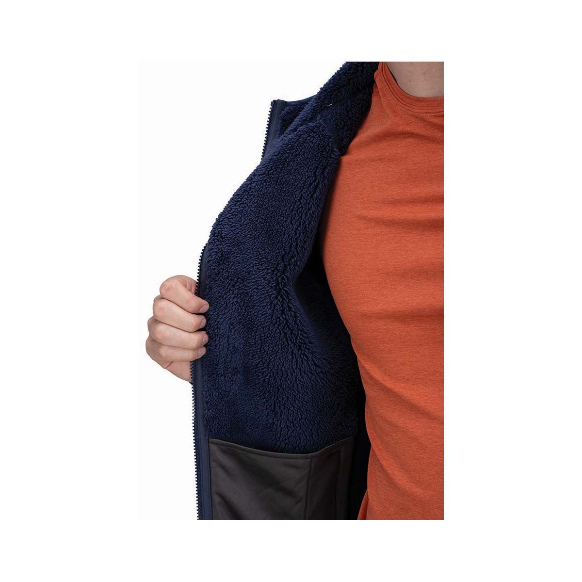 Macpac Men's Mountain Hooded Fleece Jacket, Navy, bcf_hi-res