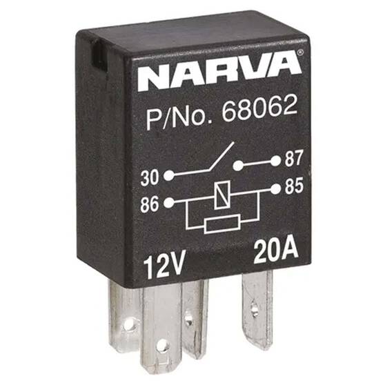 Narva 12V 20A Normally Open 4 Pin Micro Relay, , bcf_hi-res