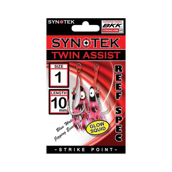 Synotek Twin Assist Hooks 1 1.0cm Pink Glow, Pink Glow, bcf_hi-res