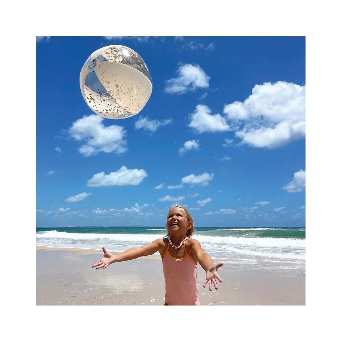 SUNNYLiFE Cotton Candy Cherry Inflatable Beach Ball, , bcf_hi-res