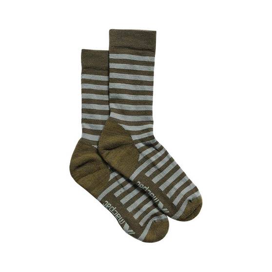 Macpac Footprint Socks, Olive Night Stripe, bcf_hi-res