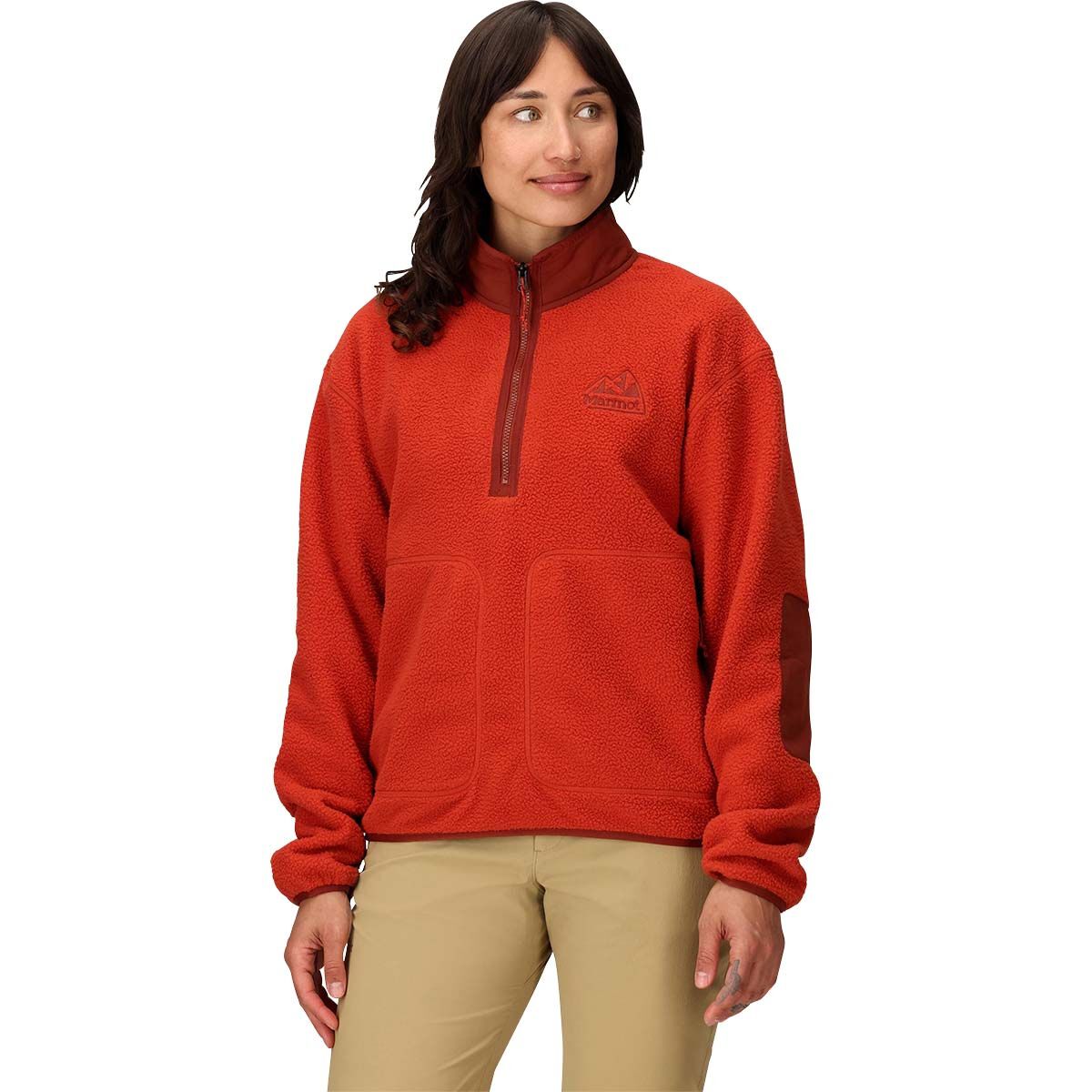 Marmot Women's Wanderer High Pile Fleece Pullover, Sumac, bcf_hi-res