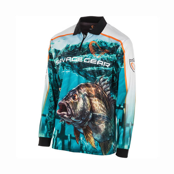 Savage Gear Men's Bream Fishing Shirt Blue M, Blue, bcf_hi-res