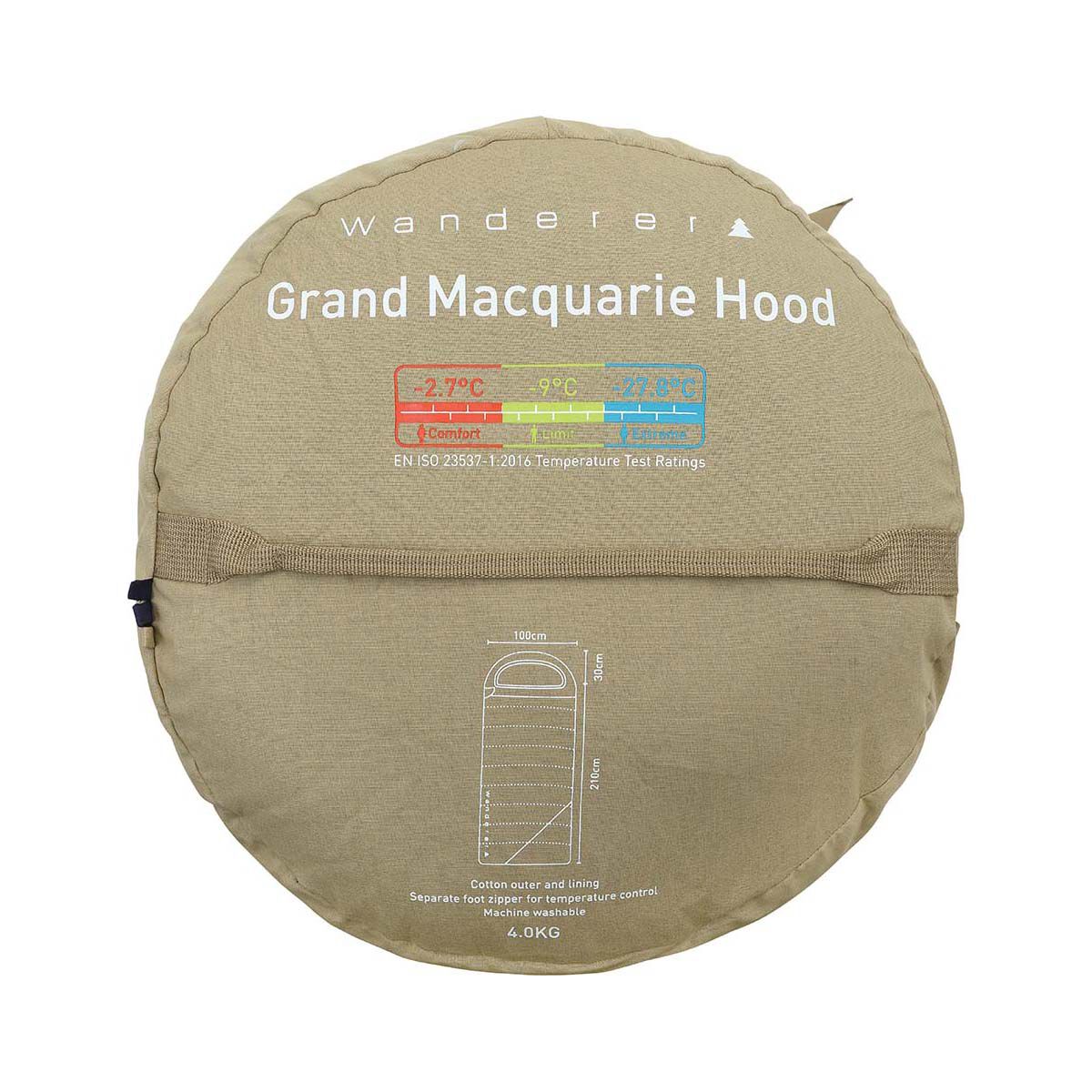 Wanderer Grand Macquarie -2.7C Cotton Hooded Sleeping Bag, , bcf_hi-res