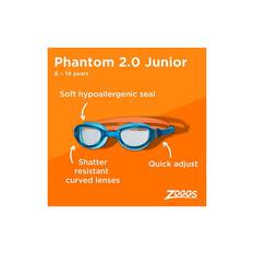 Zoggs Phantom 2.0 Junior Swim Goggles, , bcf_hi-res