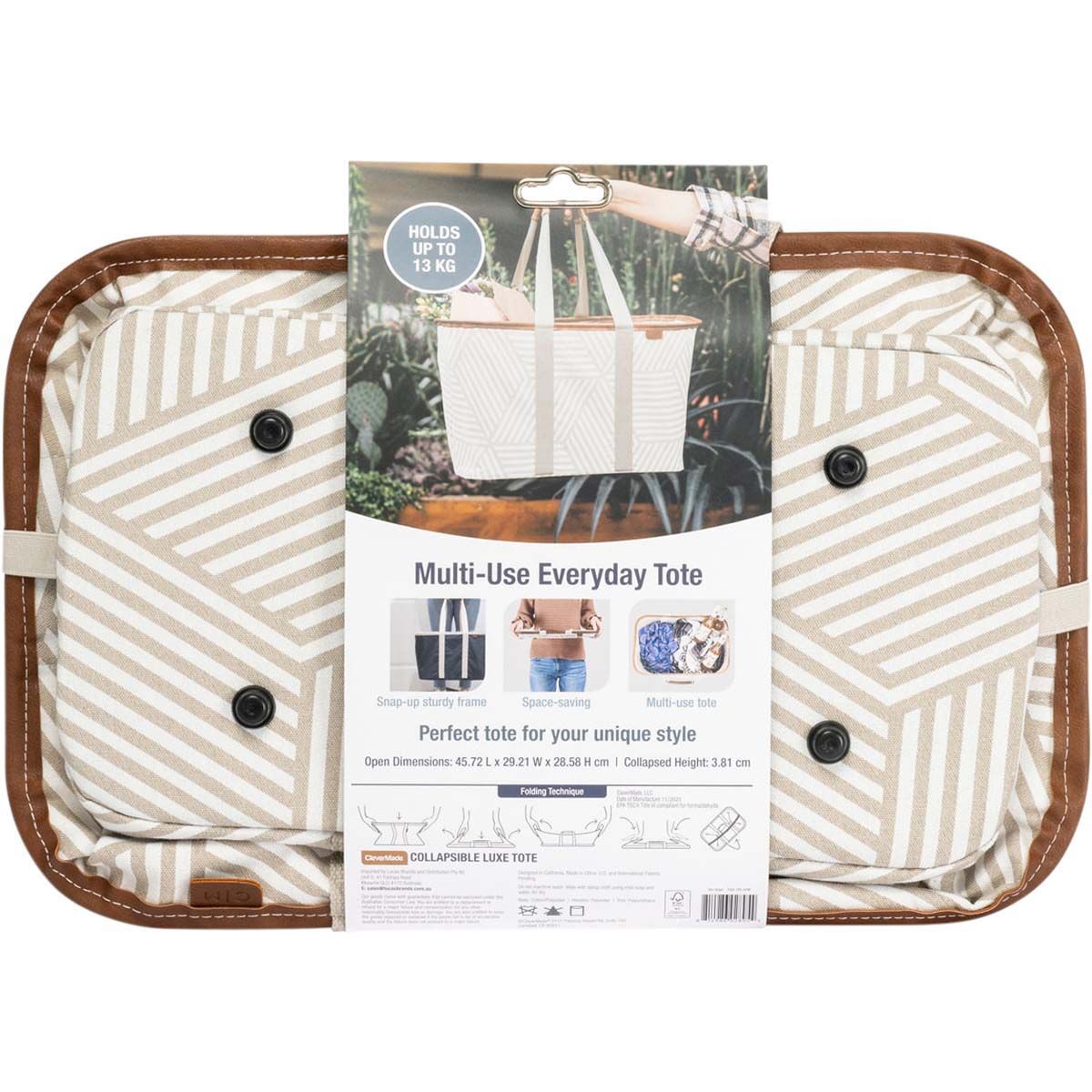 Clevermade Luxe Laundry Tote Sand, Sand, bcf_hi-res