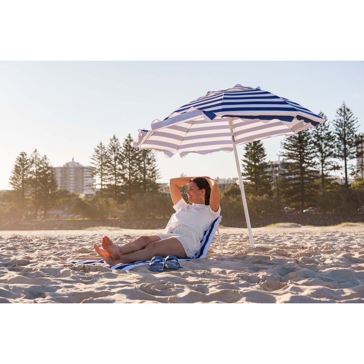 Wanderer Nautical Beach Umbrella 2m, , bcf_hi-res