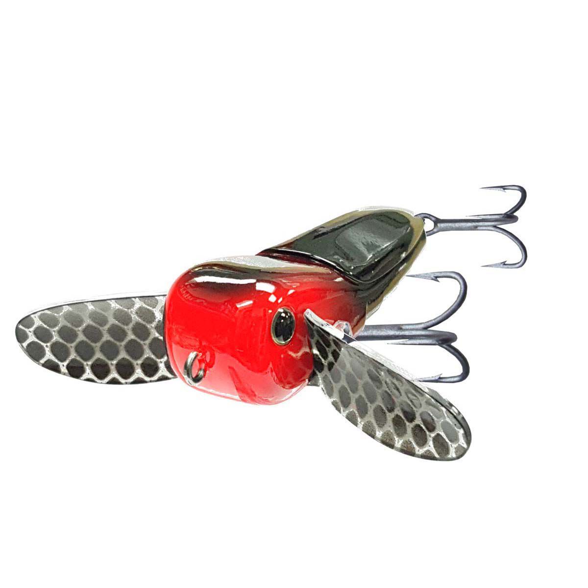 Warlock Bass Hopper Surface Lure 6.6cm Black Red Head, Black Red Head, bcf_hi-res