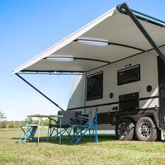 Aussie Traveller Curved Roof Rafter with LED Black, Black, bcf_hi-res