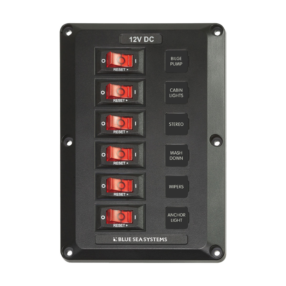 Blue Sea Systems BelowDeck Circuit Breaker 6 Switch Panel, , bcf_hi-res