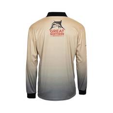 The Great Northern Brewing Co. Men's Faded Sublimated Polo Sand S, Sand, bcf_hi-res