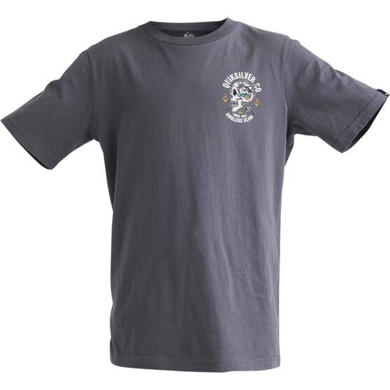 Quiksilver Youth Anglers Club Short Sleeve Tee, Smoke, bcf_hi-res