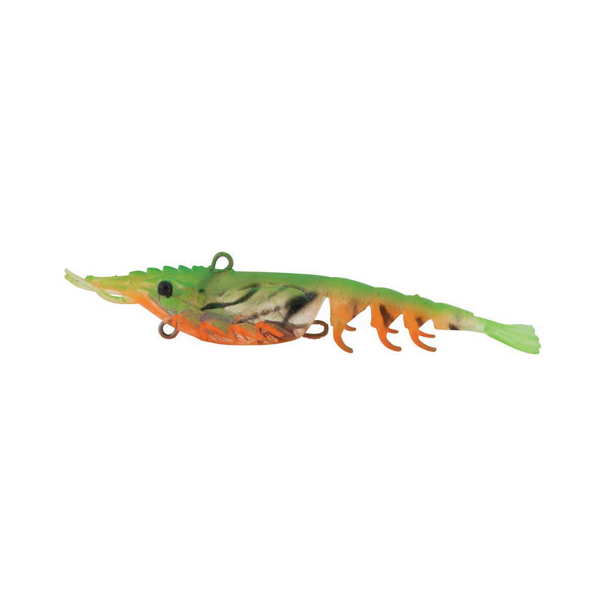Berkley Shimma Shrimp Soft Vibe Lure 100mm Fire Tiger Shrimp, Fire Tiger Shrimp, bcf_hi-res