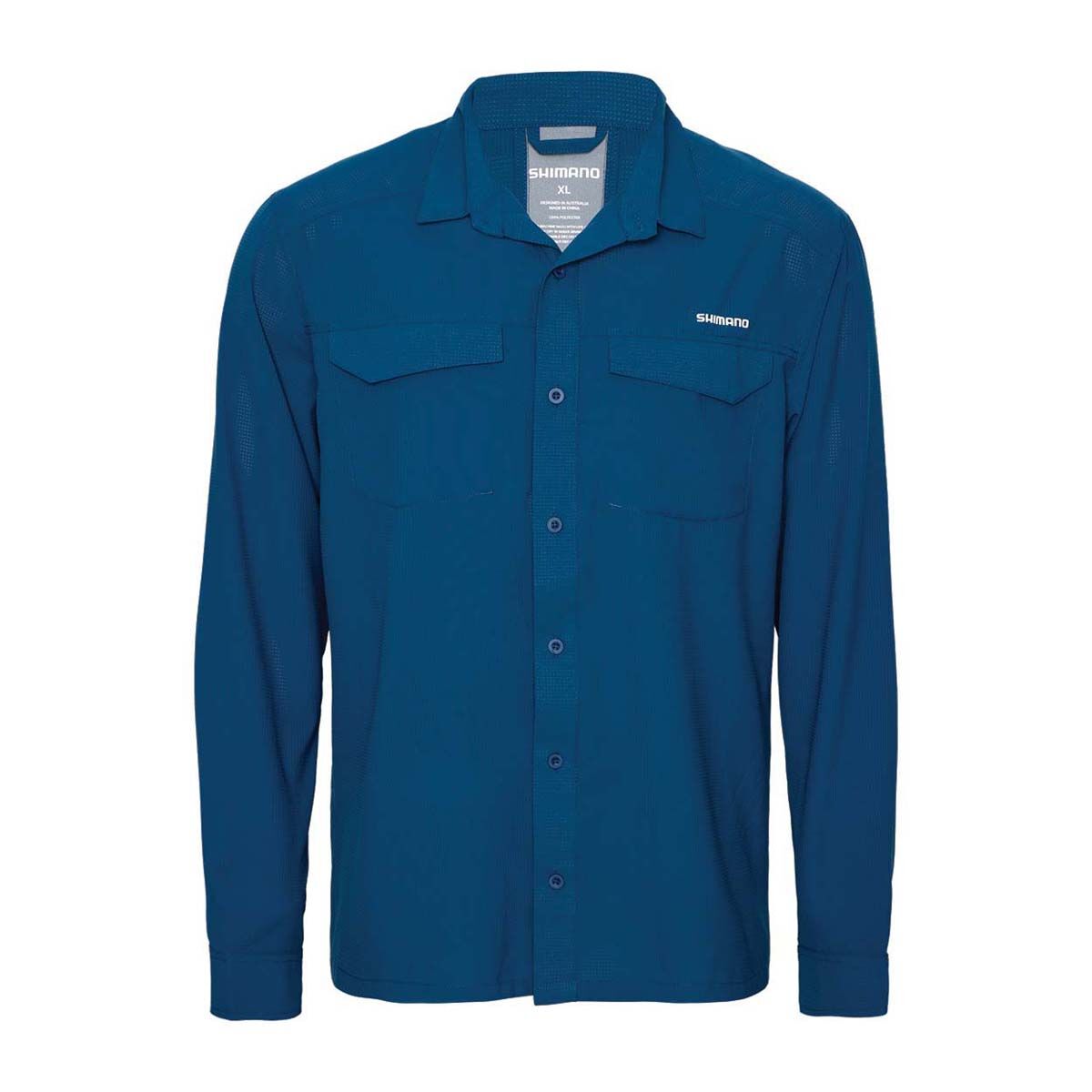 Shimano Men's SNST Pro Fishing Shirt Navy S, Navy, bcf_hi-res