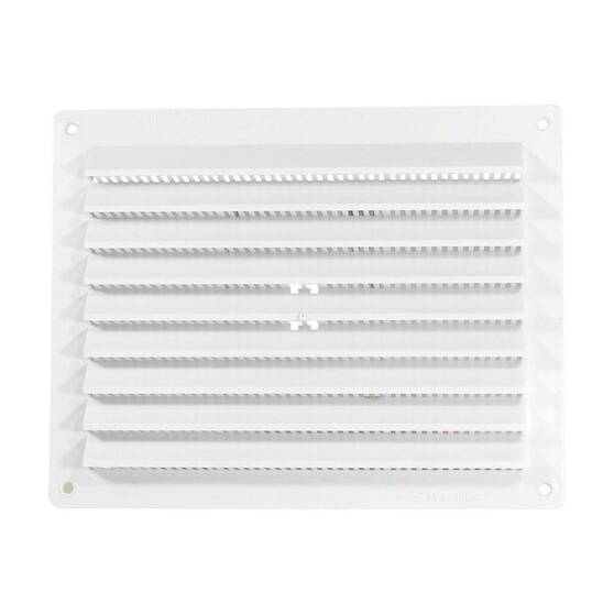 BLA Rectangular Louvre Vent White With Screen, , bcf_hi-res