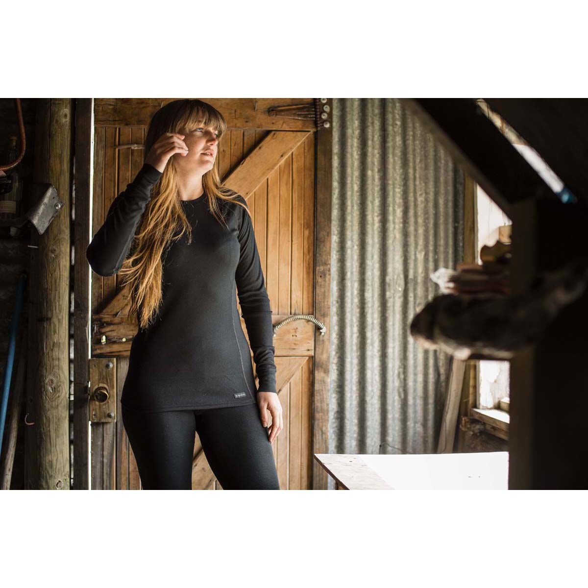 Macpac Women's Geothermal Long Sleeve Top V2, Black, bcf_hi-res