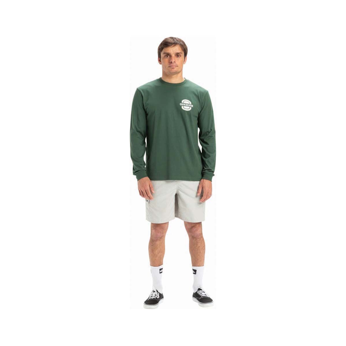 Quiksilver Men&rsquo;s Ocean Made Long Sleeve Shirt Forest S, Forest, bcf_hi-res