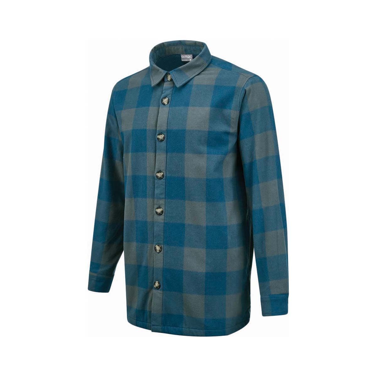 OUTRAK Men&rsquo;s Fleece Lined Shacket, Blue Check, bcf_hi-res