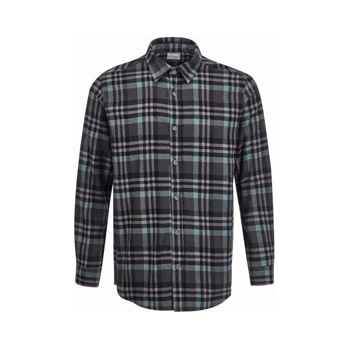OUTRAK Unisex Flannel Shirt Grey Check 2XL | BCF