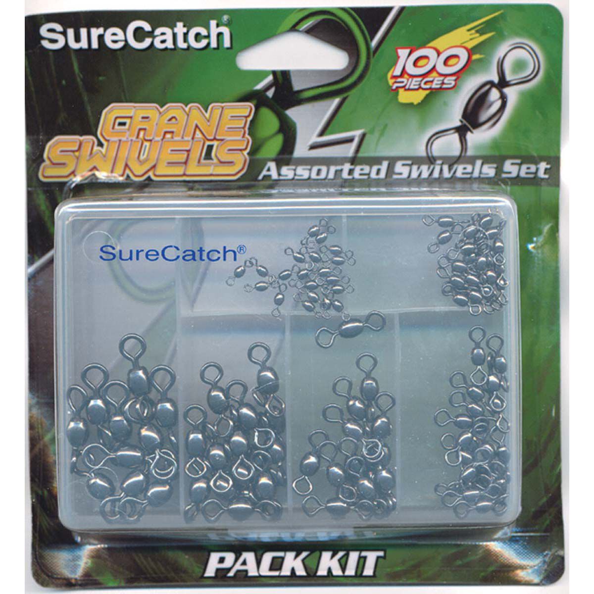 Surecatch Black Crane Swivel Assorted 100 Pack, , bcf_hi-res