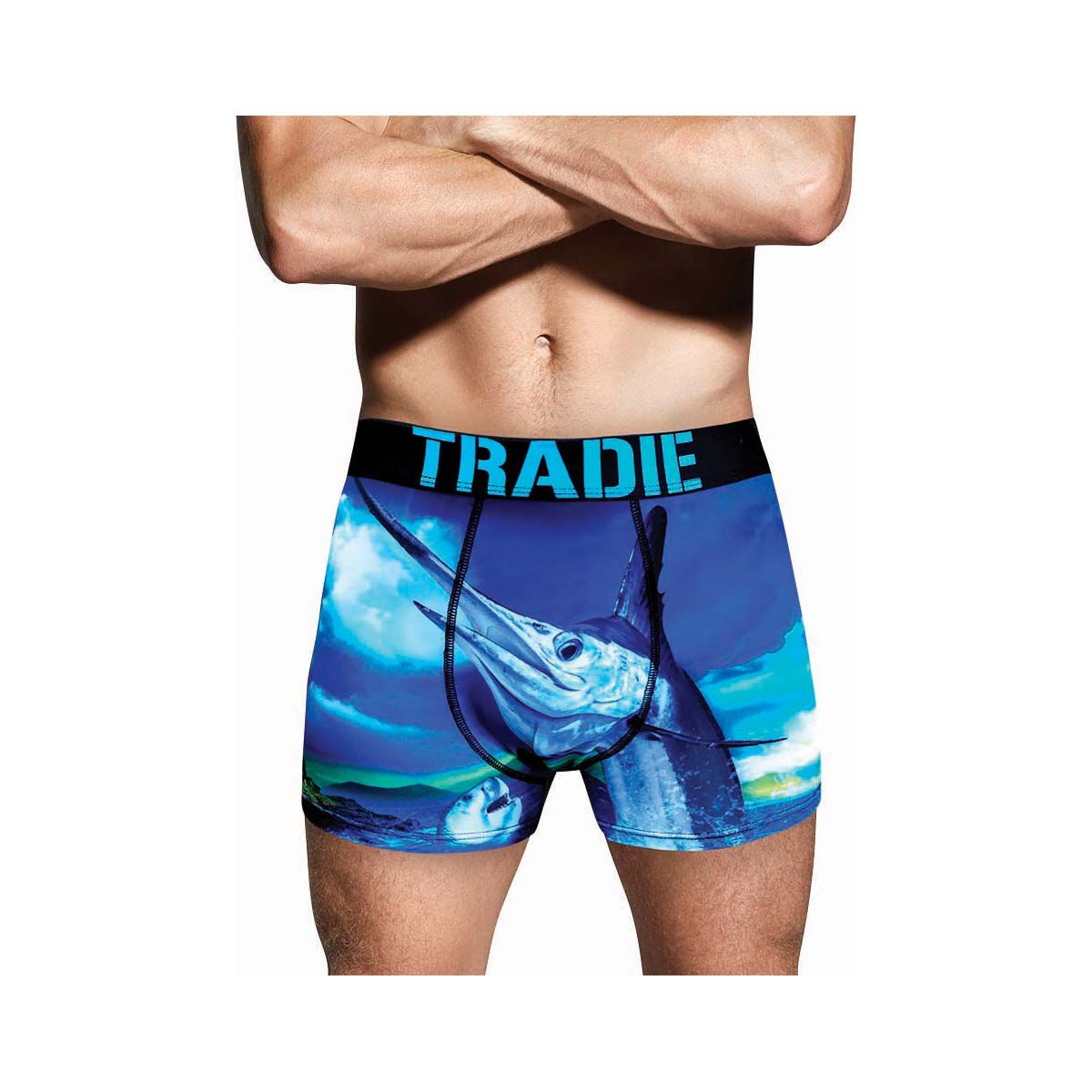 Tradie Men's Marlin Storm Trunks Print 2XL, Print, bcf_hi-res