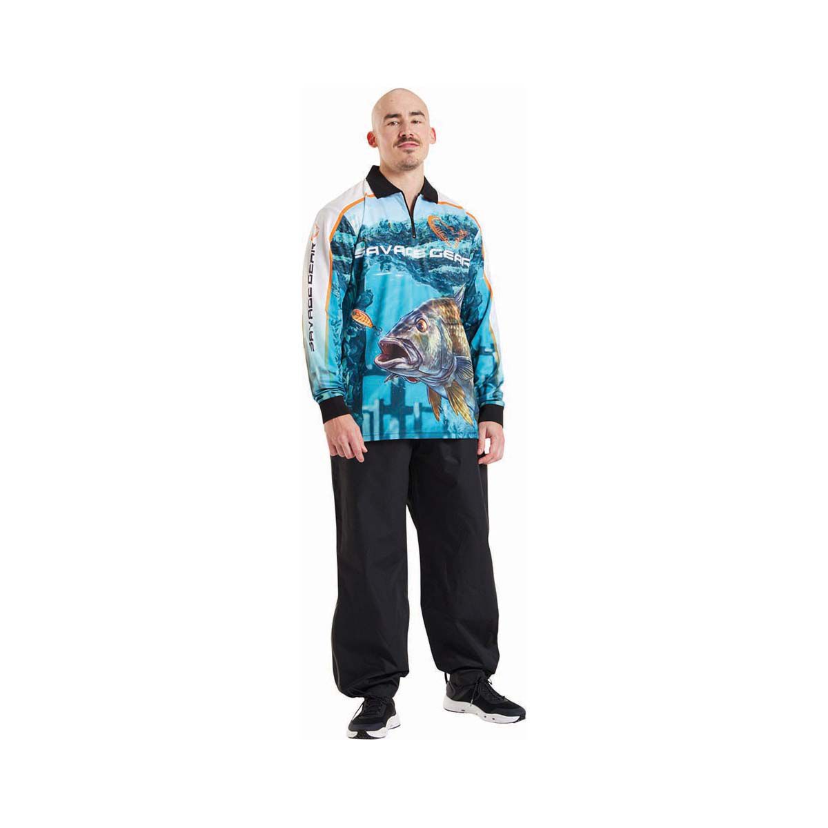 Savage Gear Men's Bream Fishing Shirt, Blue, bcf_hi-res