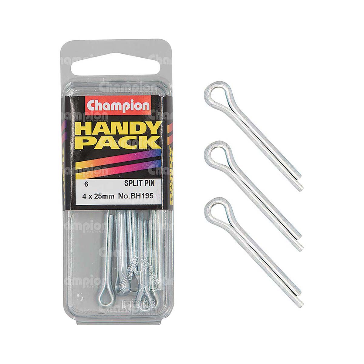Champion Zinc Plated Split Pins 4x25mm, , bcf_hi-res